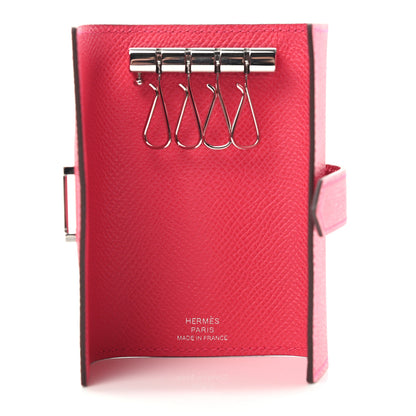 Hermes Epsom Bearn Multicles 4 Key Holder Rose Extreme 5 of 9