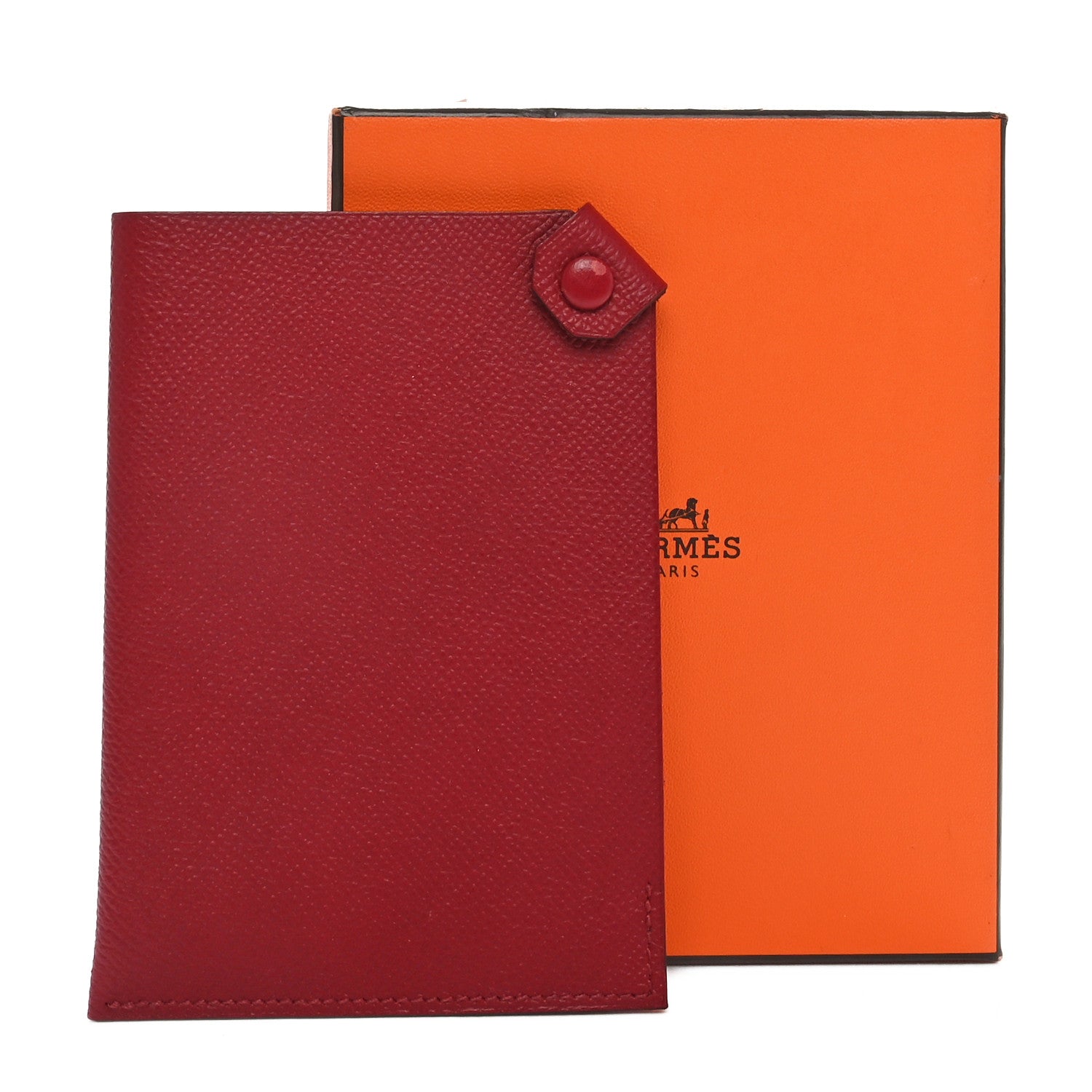 Hermes Epsom Tarmac PM Passport Holder Rouge Grenat 7 of 8