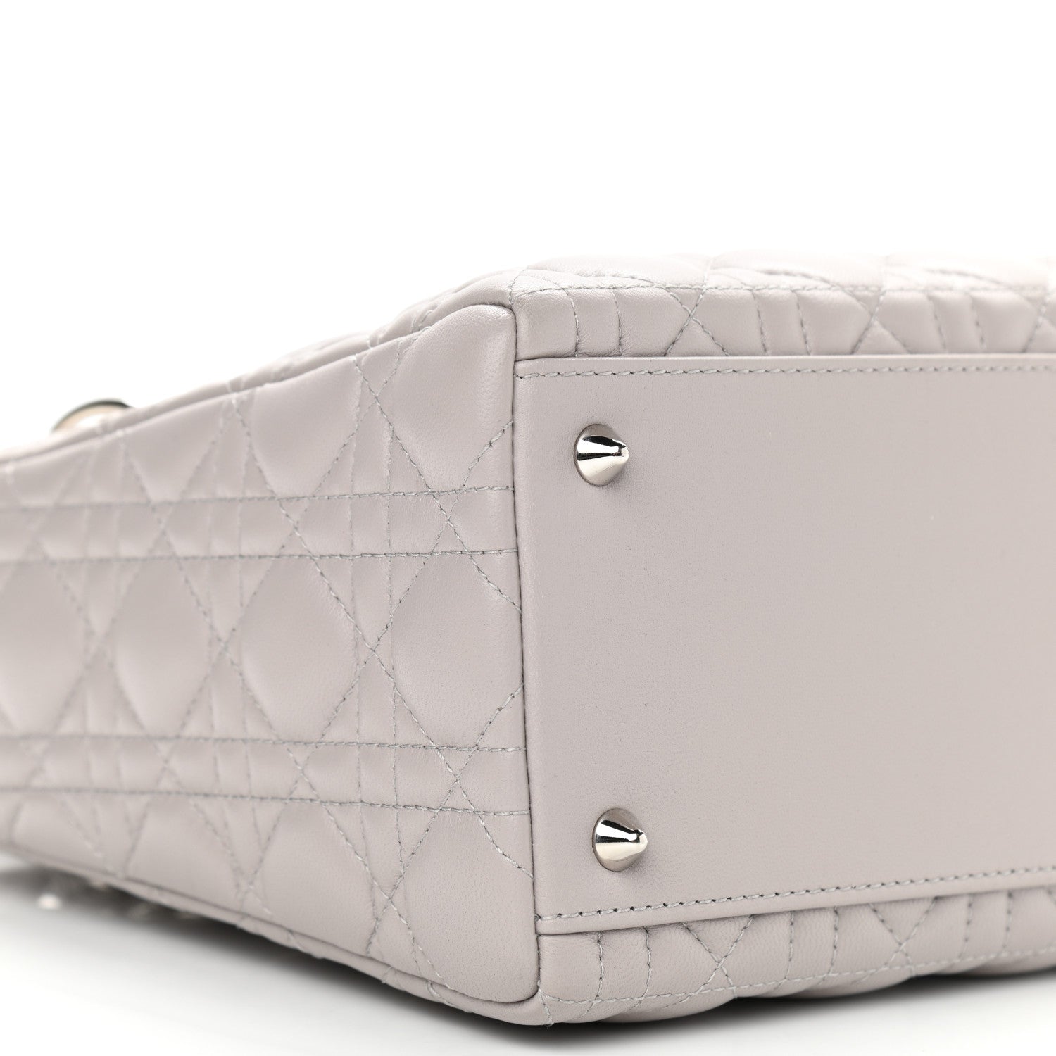 Christian Dior Lambskin Cannage Medium Lady Dior Grey 9 of 10