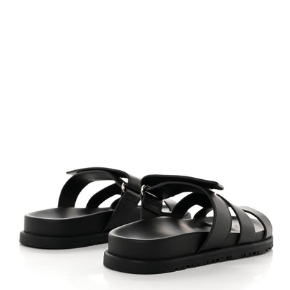 Hermes Calfskin Womens Chypre Sandals 35.5 Black 4 of 9