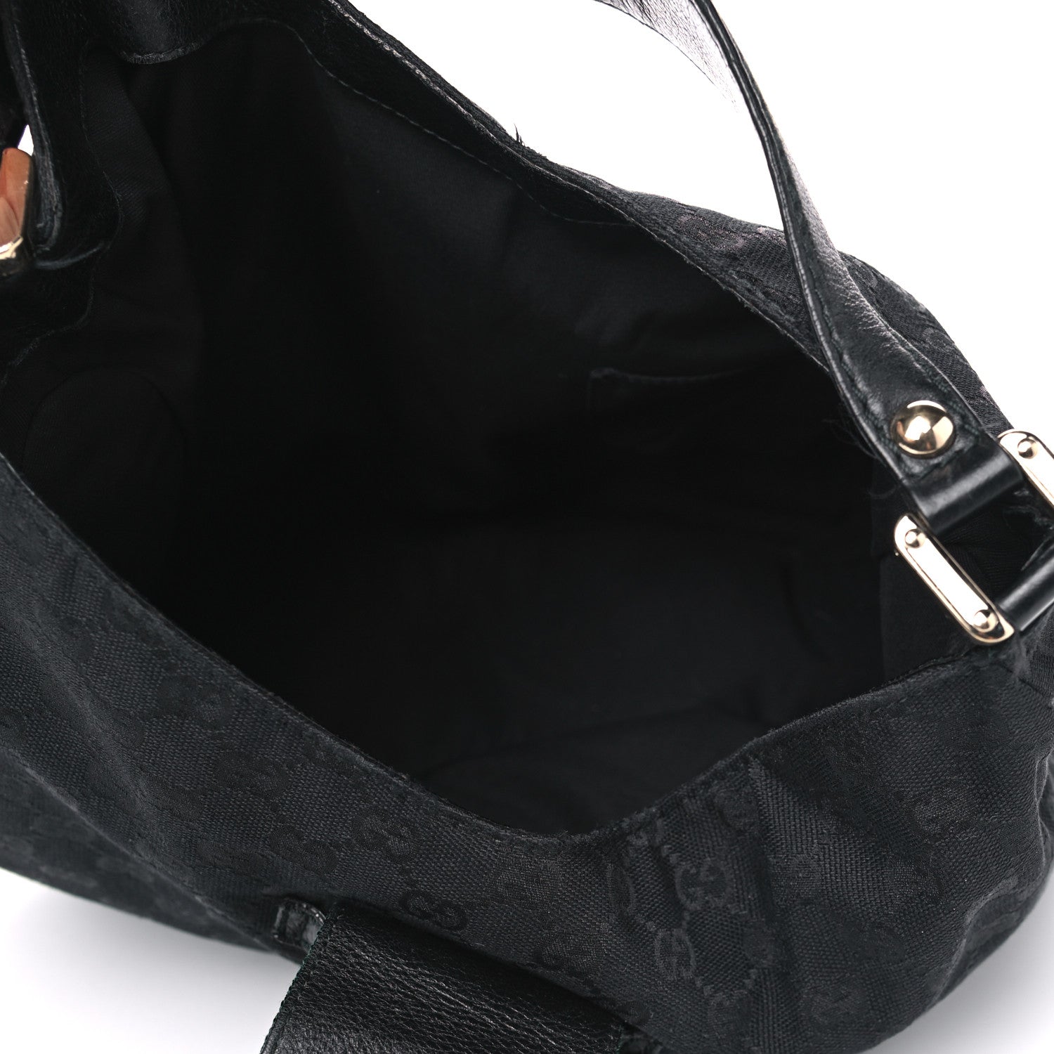 Gucci Monogram Large New Ladies Web Hobo Black 4 of 10