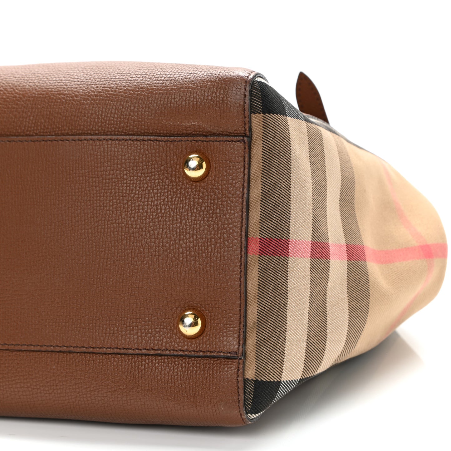 Grainy Calfskin House Check Small Canterbury Dark Sand