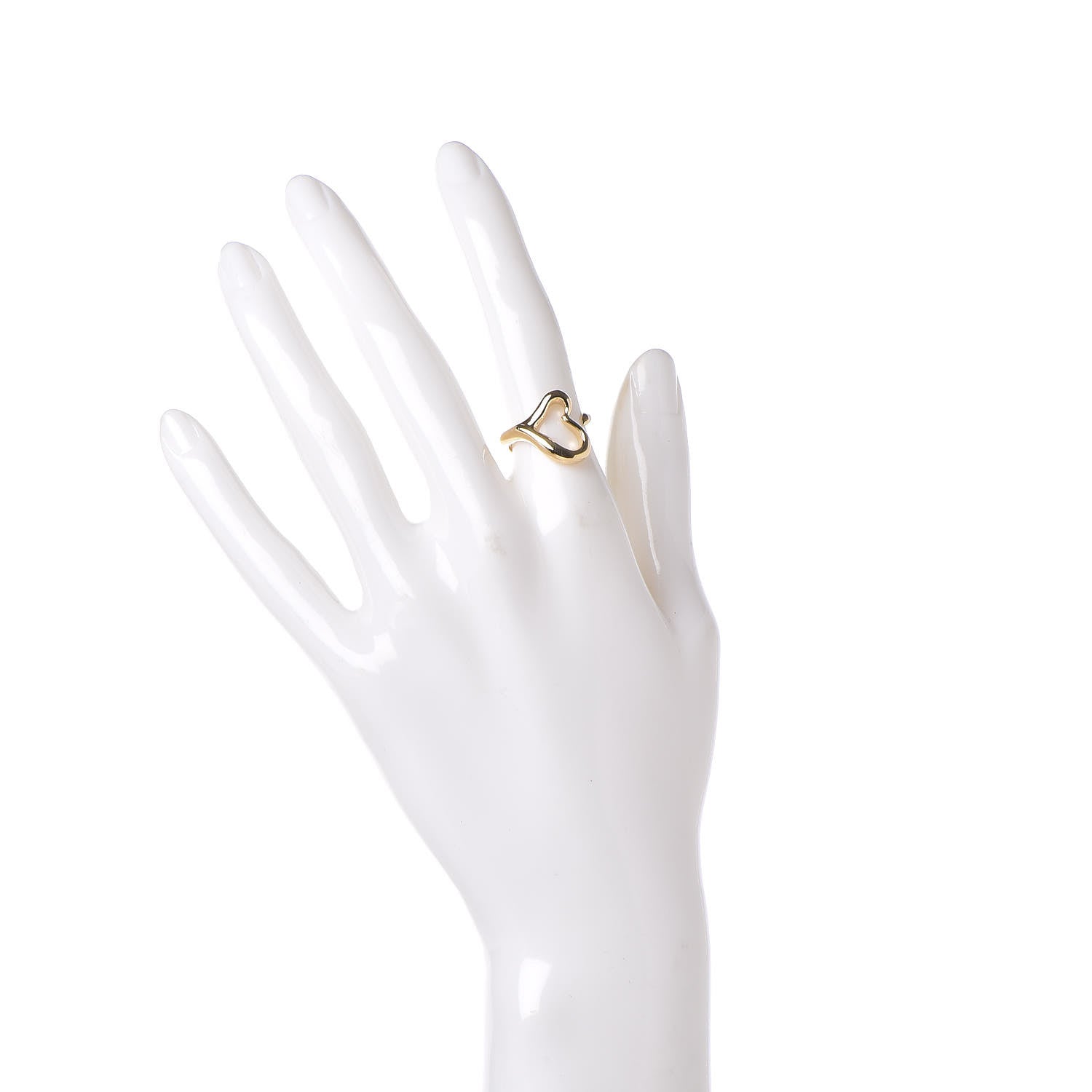 Tiffany 18K Yellow Gold Elsa Peretti Open Heart Ring 49 4.75 2 of 5
