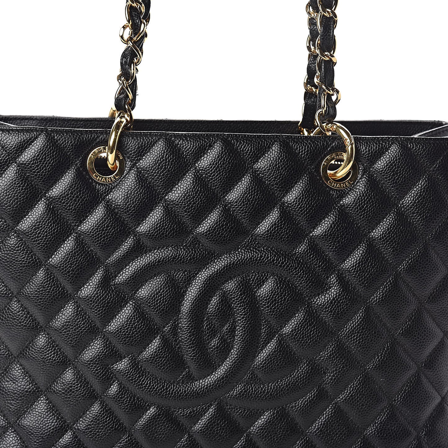 Caviar Quilted Grand Shopping Tote GST Black