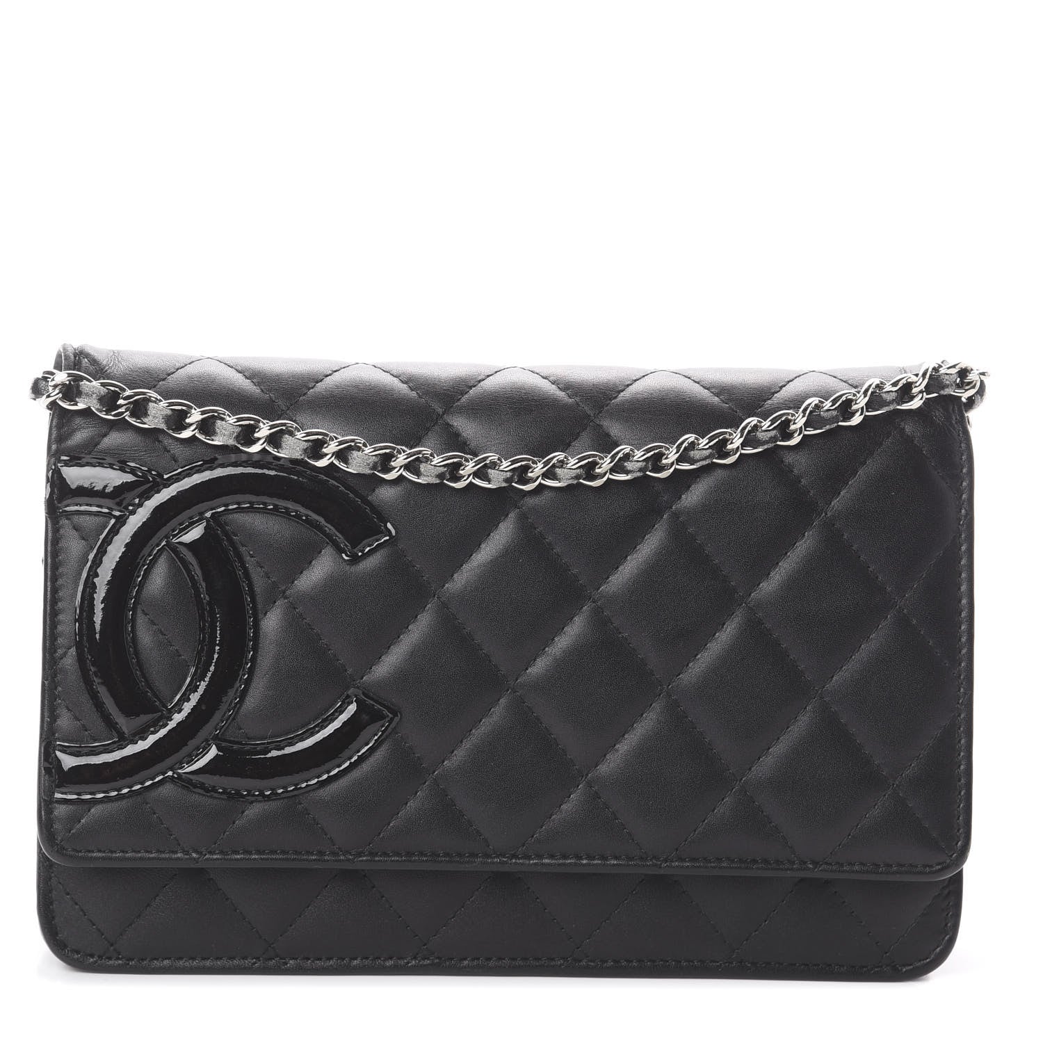 Chanel Calfskin Quilted Cambon Wallet On Chain WOC Black 1 of 9