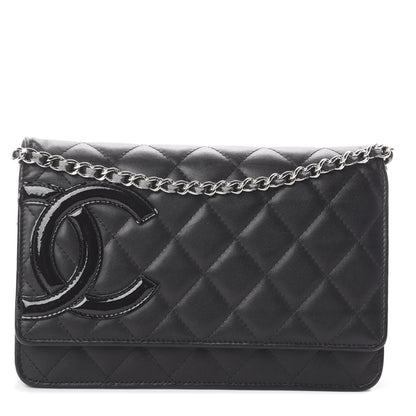 Chanel Calfskin Quilted Cambon Wallet On Chain WOC Black 1 of 9