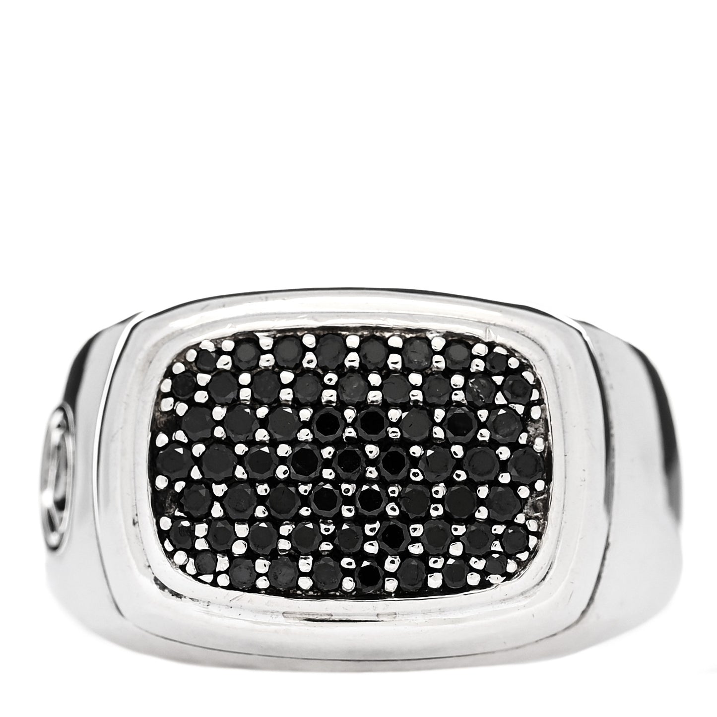 Sterling Silver Black Diamond Signet Ring 62 10