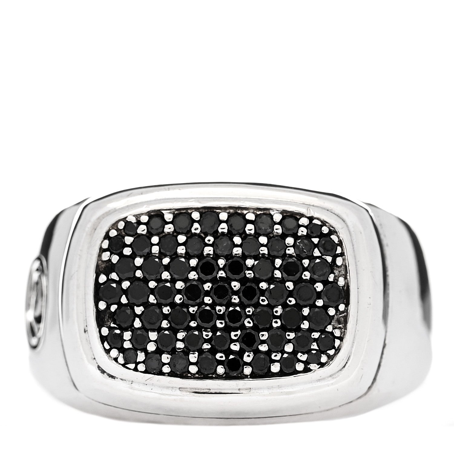 David Yurman Sterling Silver Black Diamond Signet Ring 62 10 1 of 5