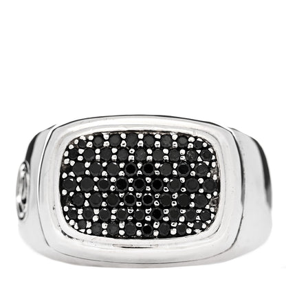 David Yurman Sterling Silver Black Diamond Signet Ring 62 10 1 of 5