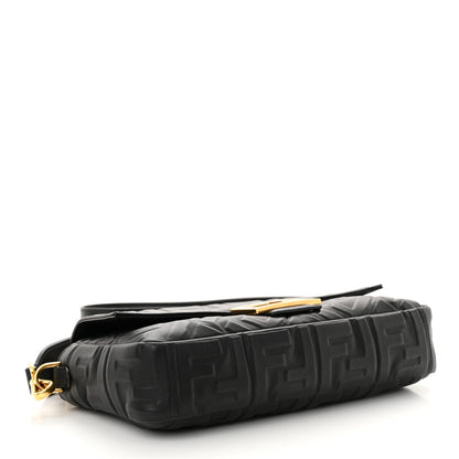 Fendi Nappa FF 1974 Embossed Baguette Black 4 of 12