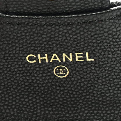 Chanel Caviar Quilted Flap Card Holder On Chain Black 6 of 10