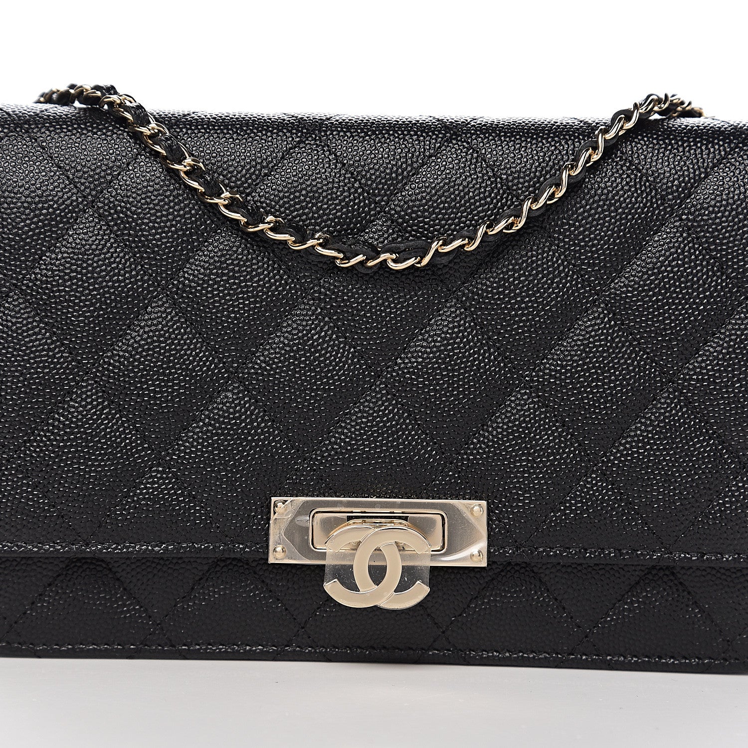 Chanel Caviar Quilted Golden Class Wallet On Chain WOC Black 10 of 11