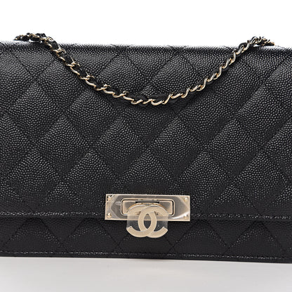 Chanel Caviar Quilted Golden Class Wallet On Chain WOC Black 10 of 11