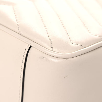Gucci Calfskin Matelasse Small GG Marmont Shoulder Bag White 11 of 21