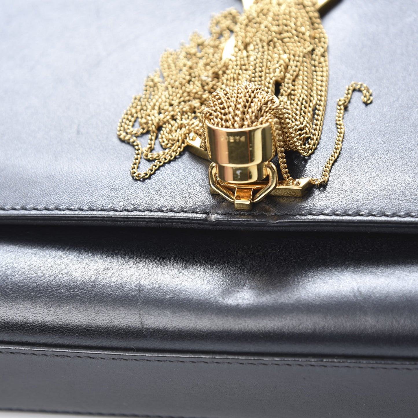 Smooth Calfskin Medium Classic Monogram Kate Tassel Satchel Black