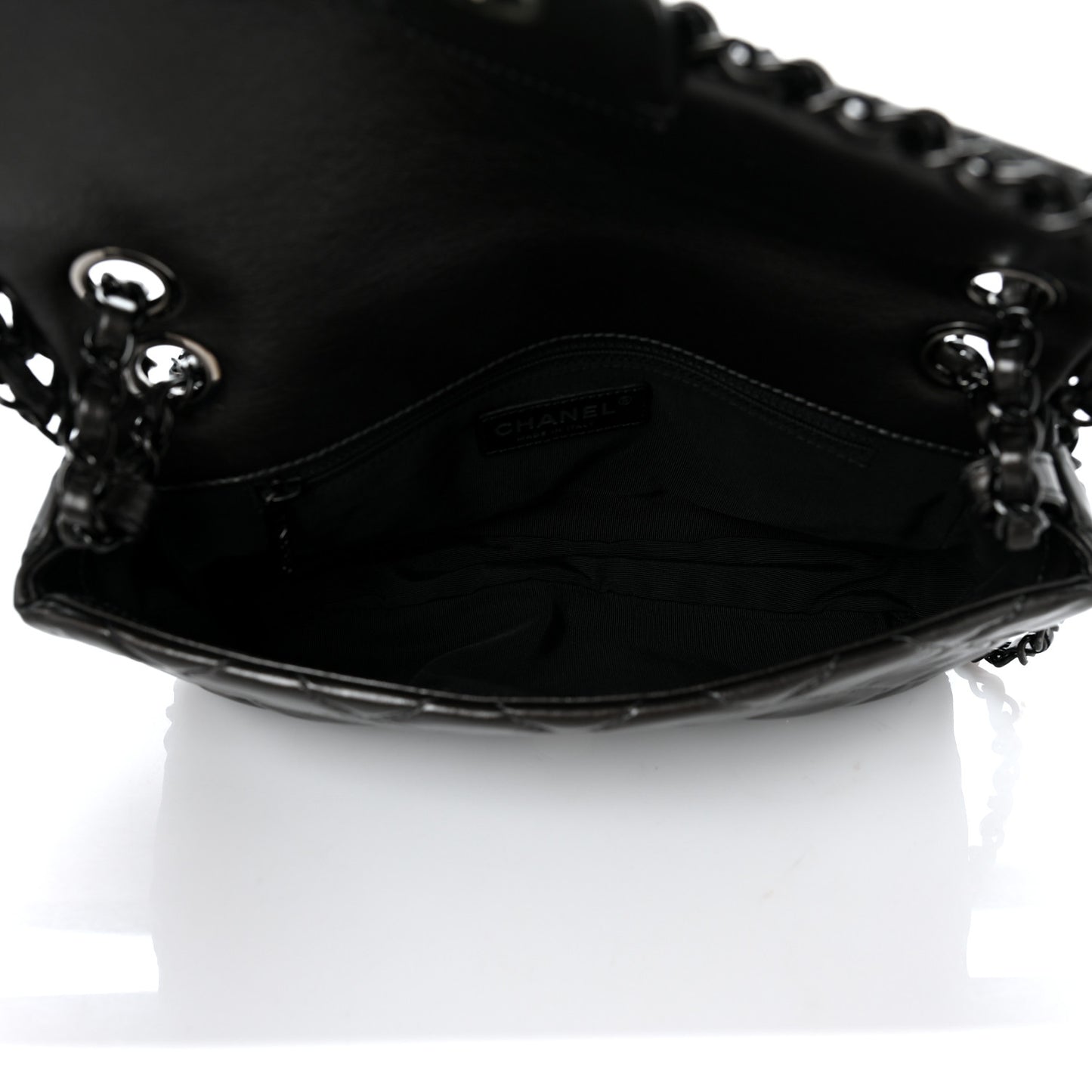 Calfskin Quilted Small Chain Me Flap So Black