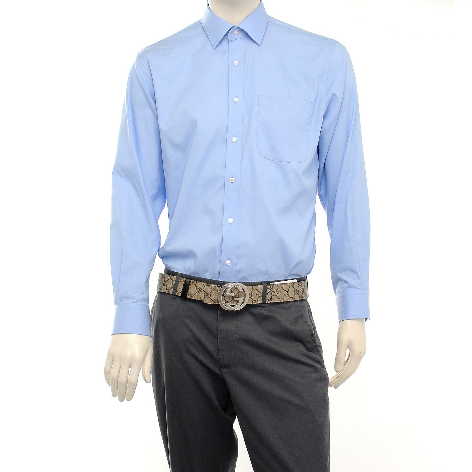 Gucci GG Supreme Monogram Selleria Calfskin Interlocking G 40mm Belt 90 36 Beige Ebony Cocoa 2 of 7