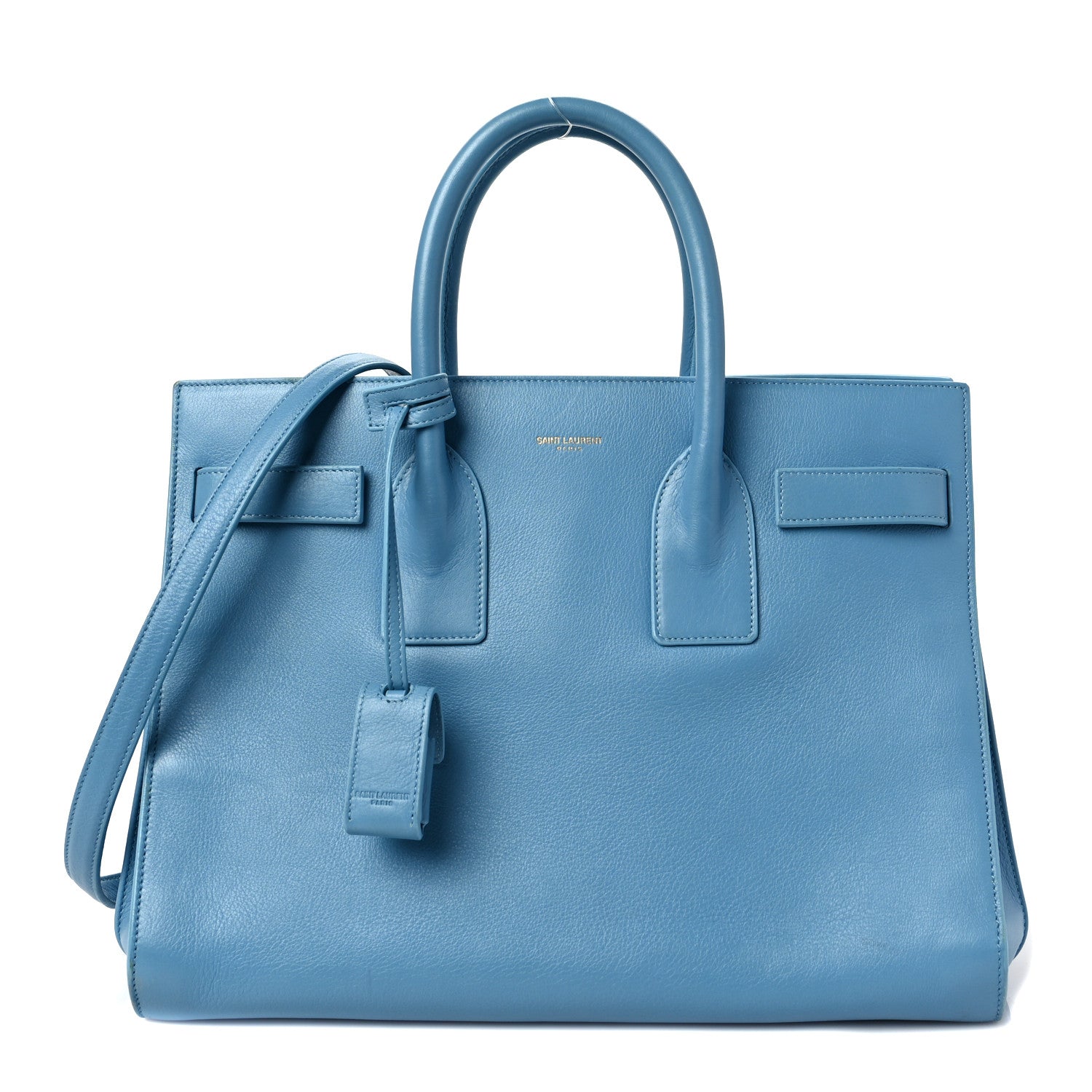 Saint Laurent Grained Calfskin Small Sac De Jour Light Blue 1 of 9