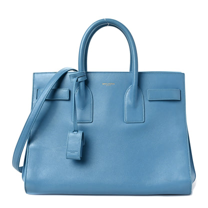 Saint Laurent Grained Calfskin Small Sac De Jour Light Blue 1 of 9