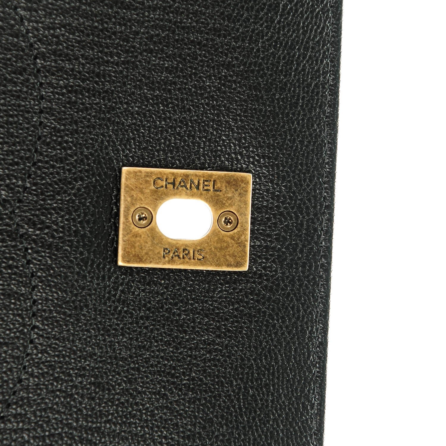 Chanel Shiny Goatskin Diagonal Quilted Medium Flap Black 6 of 8