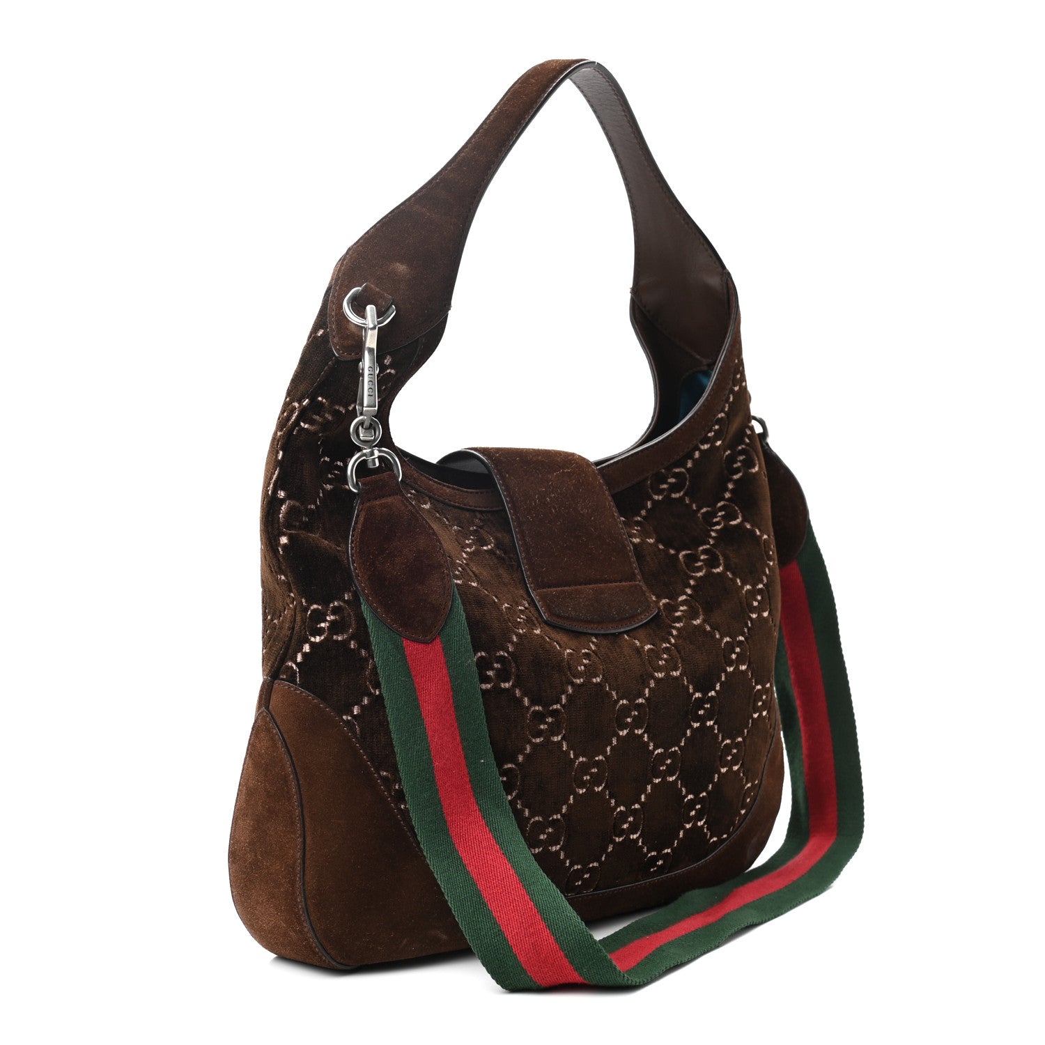 Gucci Velvet GG Monogram Web Medium Dionysus Hobo Brown 3 of 12