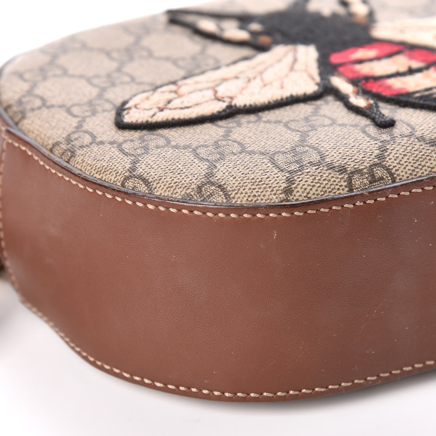 Gucci GG Supreme Monogram Bee Embroidered Mini Chain Shoulder Bag Beige Tuscany 5 of 13