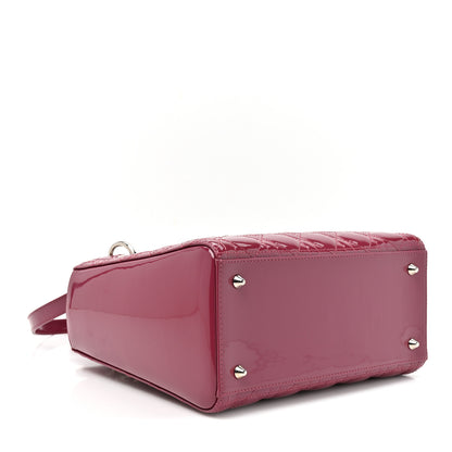Christian Dior Patent Cannage Medium Lady Dior Dark Pink 3 of 9