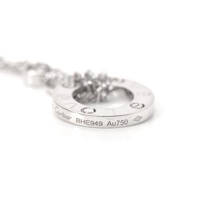 Cartier 18K White Gold 2 Diamond LOVE Necklace 7 of 8