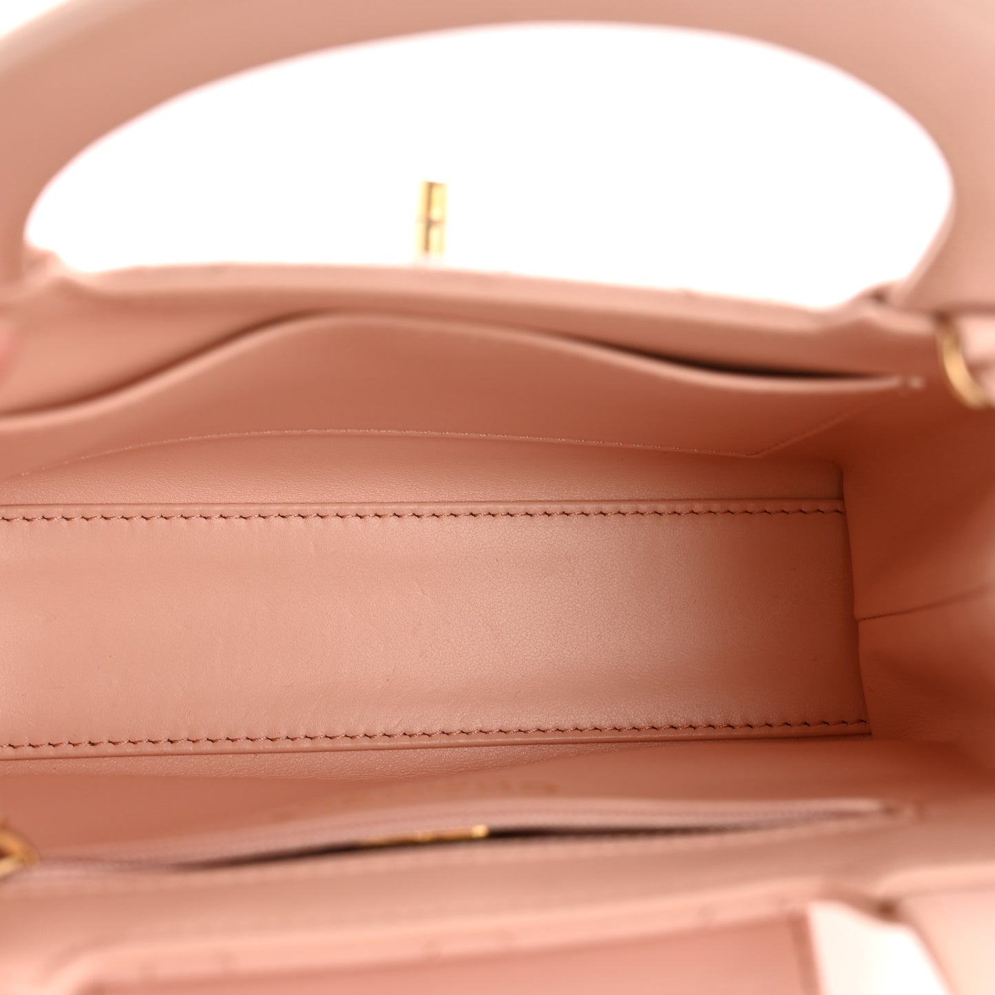 Shiny Aged Calfskin Quilted Nano Kelly Shopper Pink