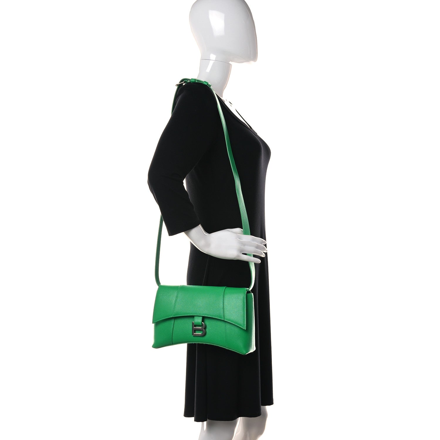 Balenciaga Grained Calfskin XS Downtown Shoulder Bag Vivid Green 2 of 10