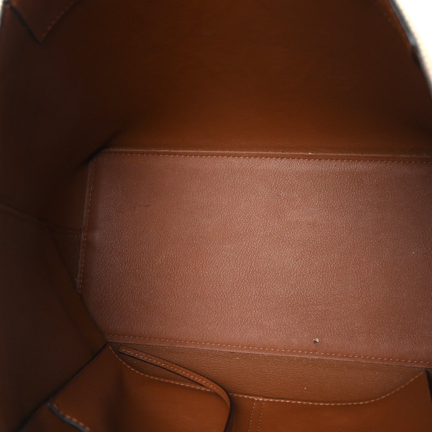 Canvas Calfskin Small Anagram Tote Ecru Tan