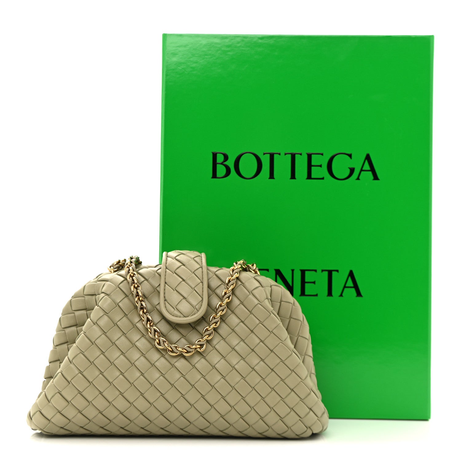 Bottega Veneta Nappa Intrecciato Small The Lauren 1980 Clutch With Chain Travertine 11 of 11