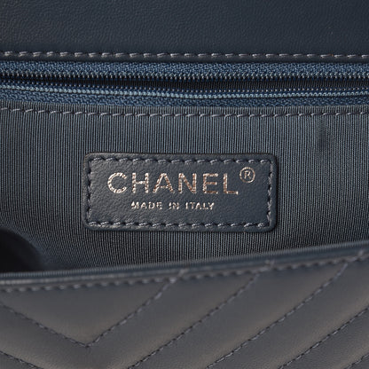 Chanel Lambskin Chevron Medium Single Flap Navy 8 of 10