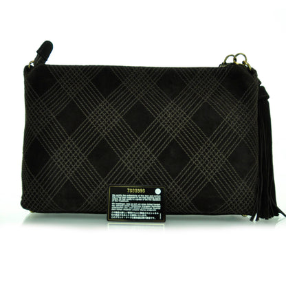 Chanel Suede Stitched Tassel CC Shoulder Bag Brown 3 of 11