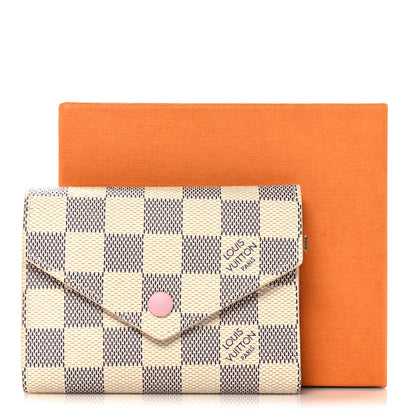 Louis Vuitton Damier Azur Victorine Wallet Rose Ballerine 10 of 10