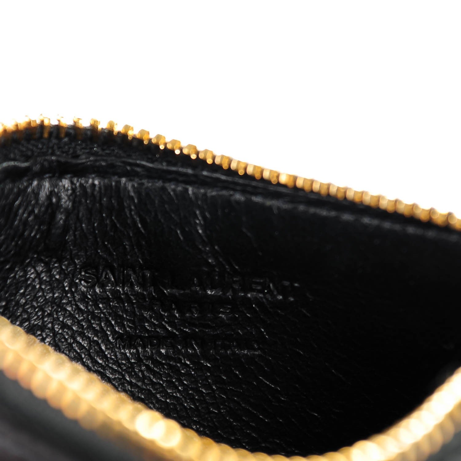Saint Laurent Calfskin 5 Fragments Zip Pouch Card Holder Black 7 of 7