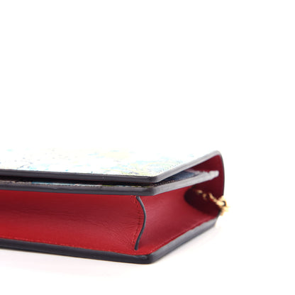 Gucci GG Supreme Monogram Blooms Chain Wallet Blue 8 of 10