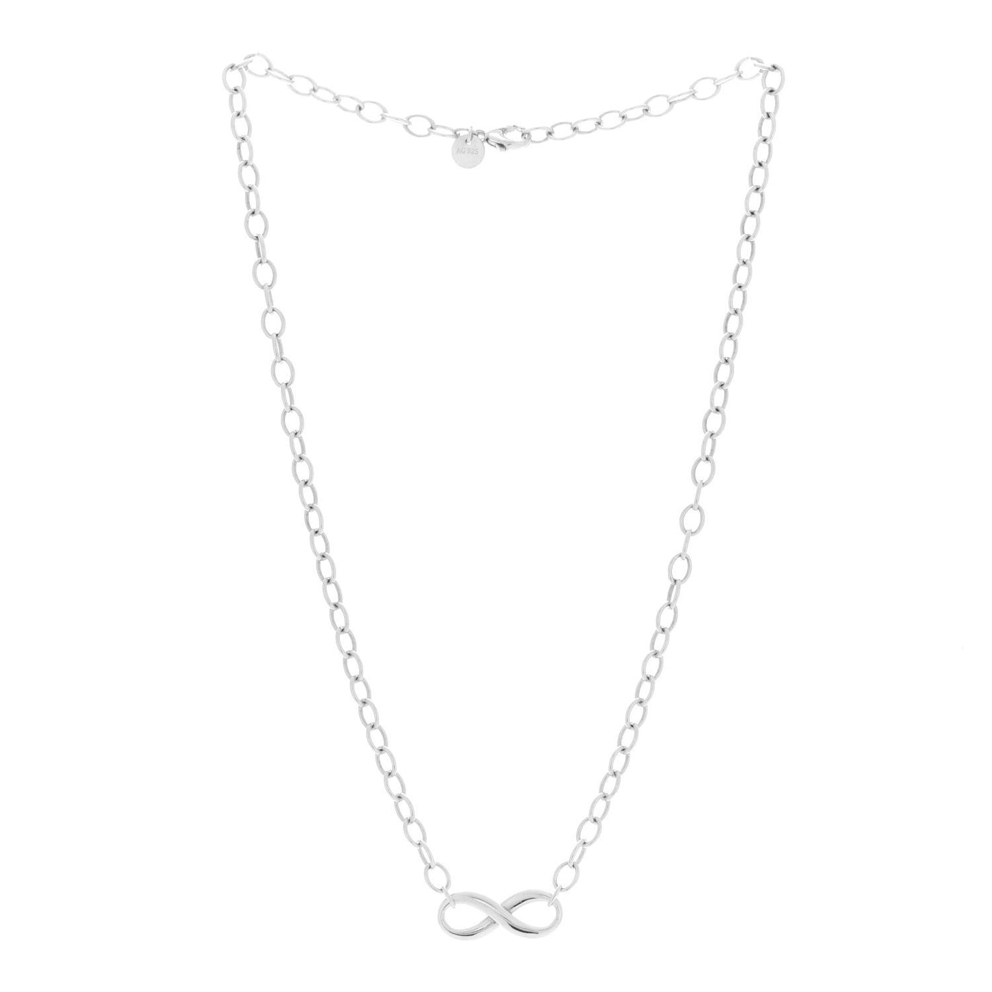 Sterling Silver Narrow Infinity Link Necklace