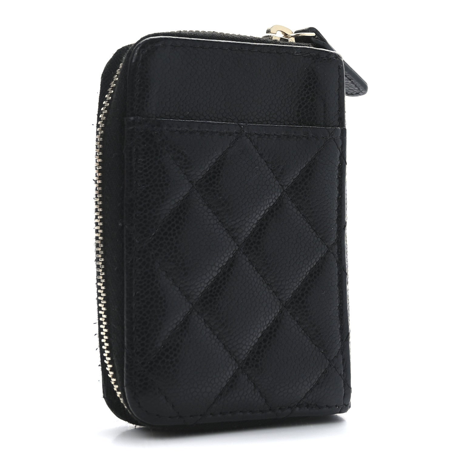 Chanel Caviar Quilted Zip Card Holder Black 3 of 7