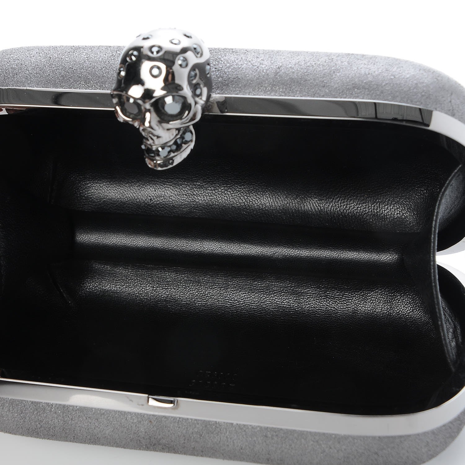 Alexander McQueen Metallic Suede Skull Box Clutch 5 of 6