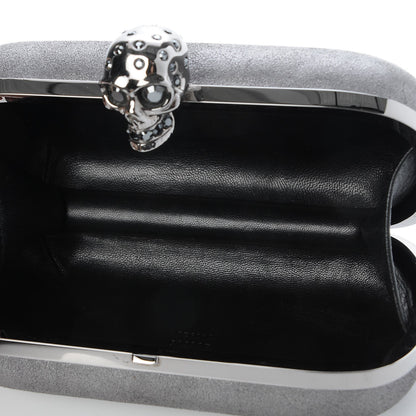 Alexander McQueen Metallic Suede Skull Box Clutch 5 of 6