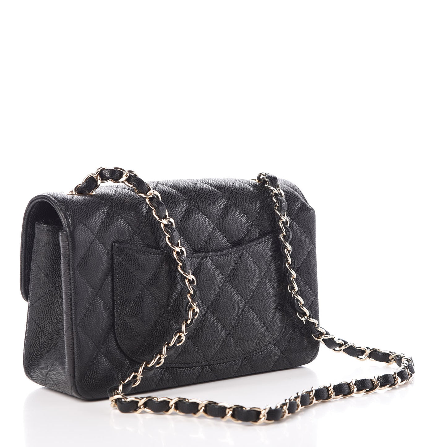 Caviar Quilted Mini Rectangular Flap Black