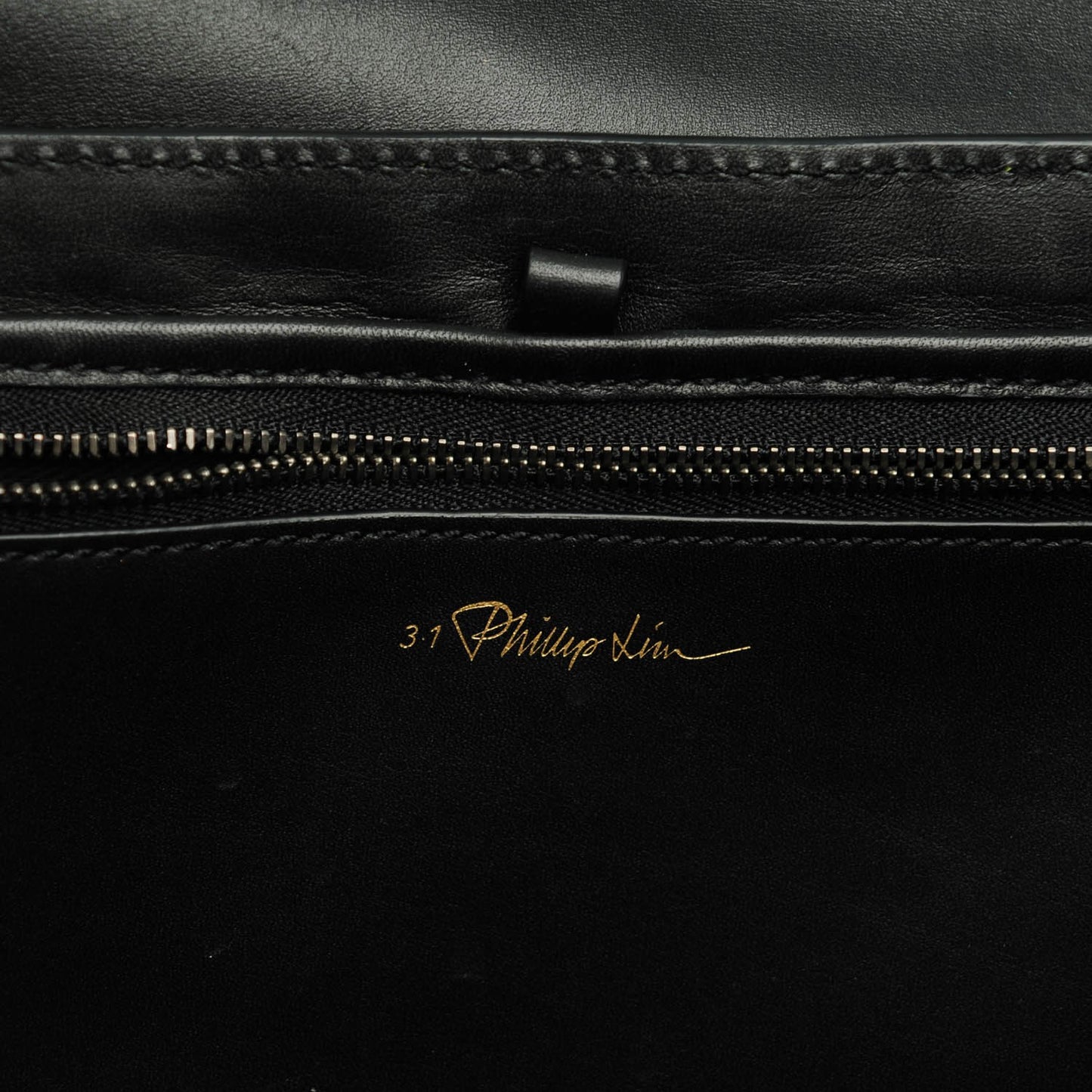 3.1 Textured Holographic Stamped Calfskin Medium Pashli Satchel Black