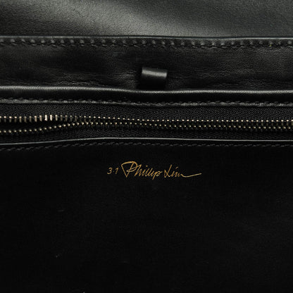 3.1 Phillip Lim 3.1 Textured Holographic Stamped Calfskin Medium Pashli Satchel Black 6 of 7
