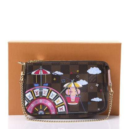 Louis Vuitton Damier Ebene 2020 Christmas Animation Big Wheel Mini Pochette Accessories Rose Ballerine 11 of 11