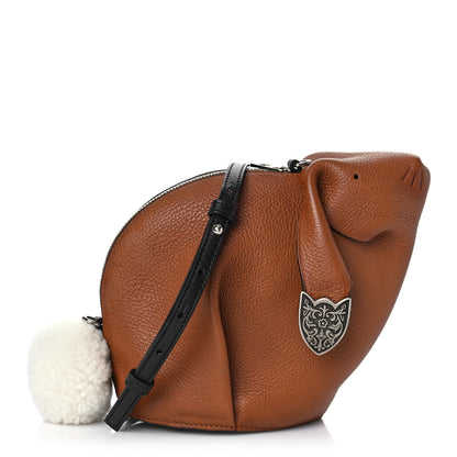 Loewe Calfskin Shearling Mini Bunny Western Crossbody Bag Walnut 1 of 9