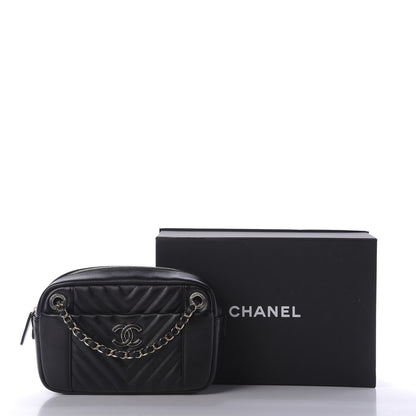 Chanel Calfskin Quilted Daily Chevron Camera Case Black 9 of 9