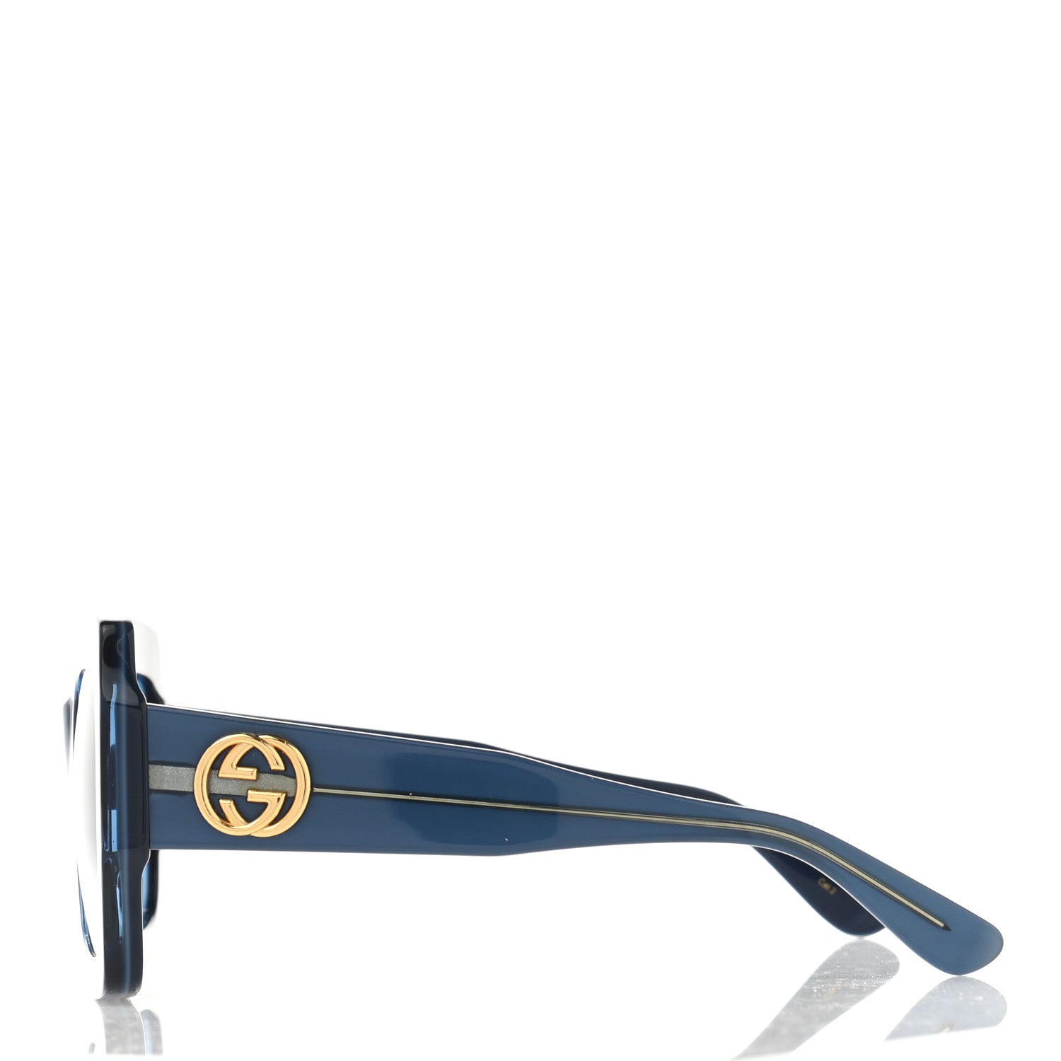 Gucci Acetate Square Web Frame GG0178S Sunglasses Navy 3 of 10