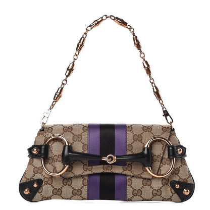 Gucci Tom Ford Monogram Horsebit Web Clutch Purple 1 of 8