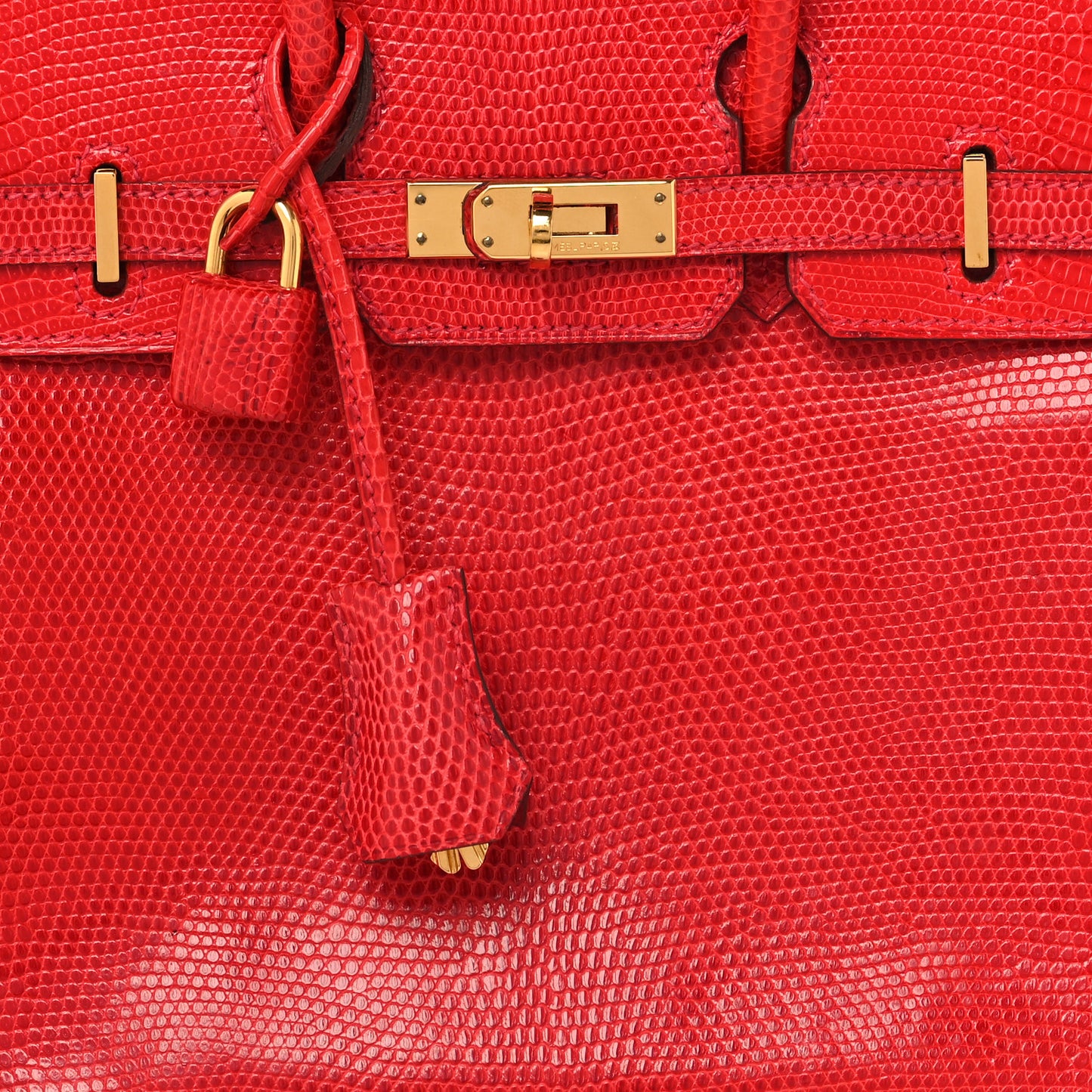 Lizard Birkin 25 Rouge Moyen